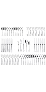 Silverware Set ENLOY 60 Pieces Stainless Steel Flatware Cutlery Set for 12