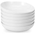 Cibeat 22 Ounce Porcelain Pasta Bowls Set 6 Pack Premium White Ceramic Large Capacity Plates for Salad and Soup, Serving Bowl, Microwave &amp; Dishwasher Safe